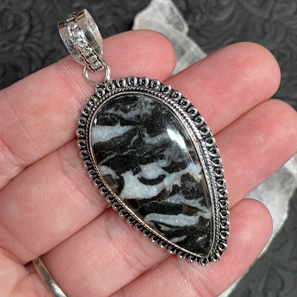 Zebra Jasper Pendant Stone Crystal Jewelry - Picture 4 of 8